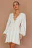 Carnivale Balloon Sleeve Ruffle Mini Dress Oat sold by Selfie Leslie