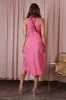 Promises Halterneck Front Split Midi Dress Pink sold by Selfie Leslie