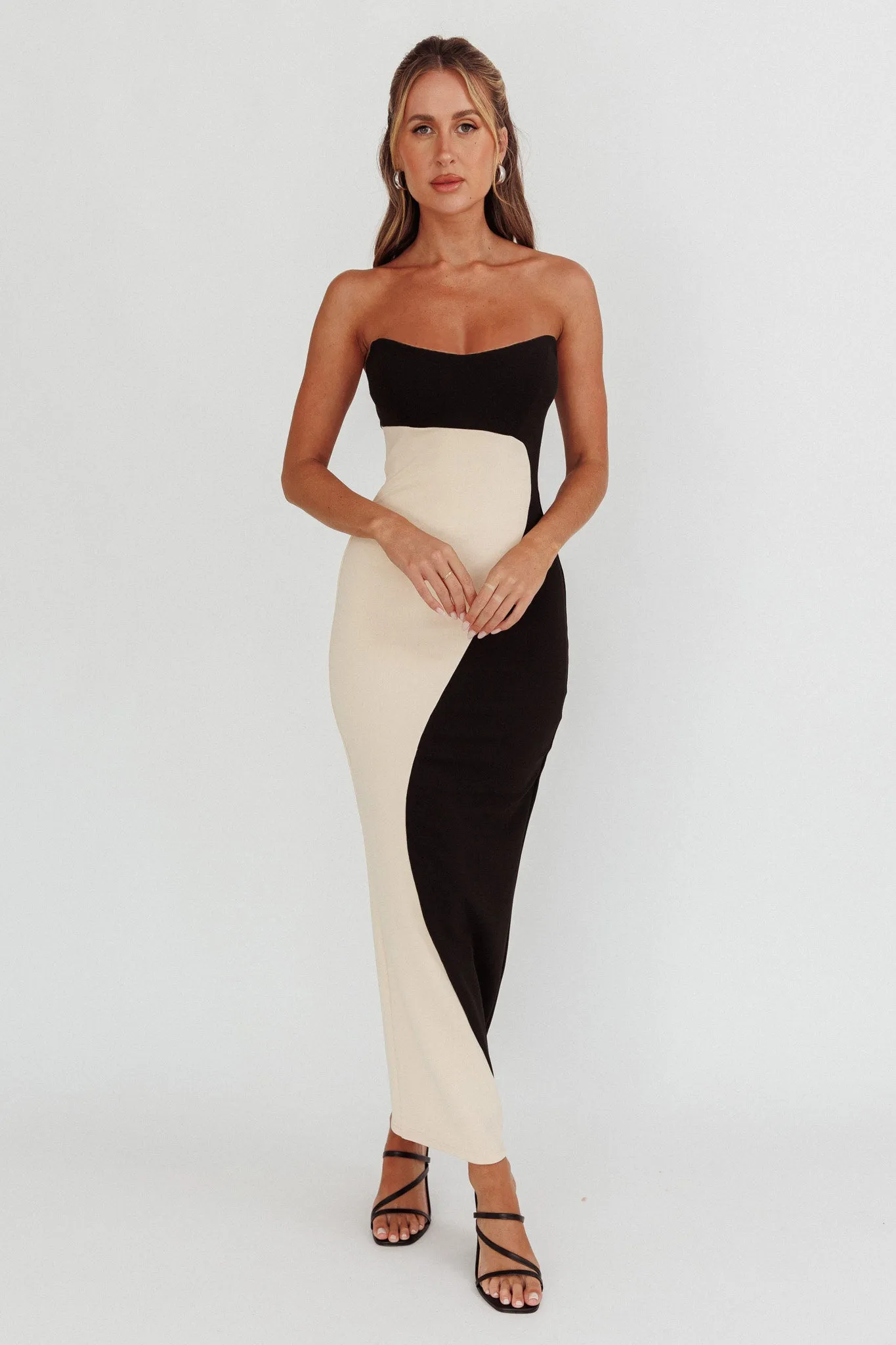 Regent Strapless Maxi Dress Black/Beige sold by Selfie Leslie product image thumbnail 3