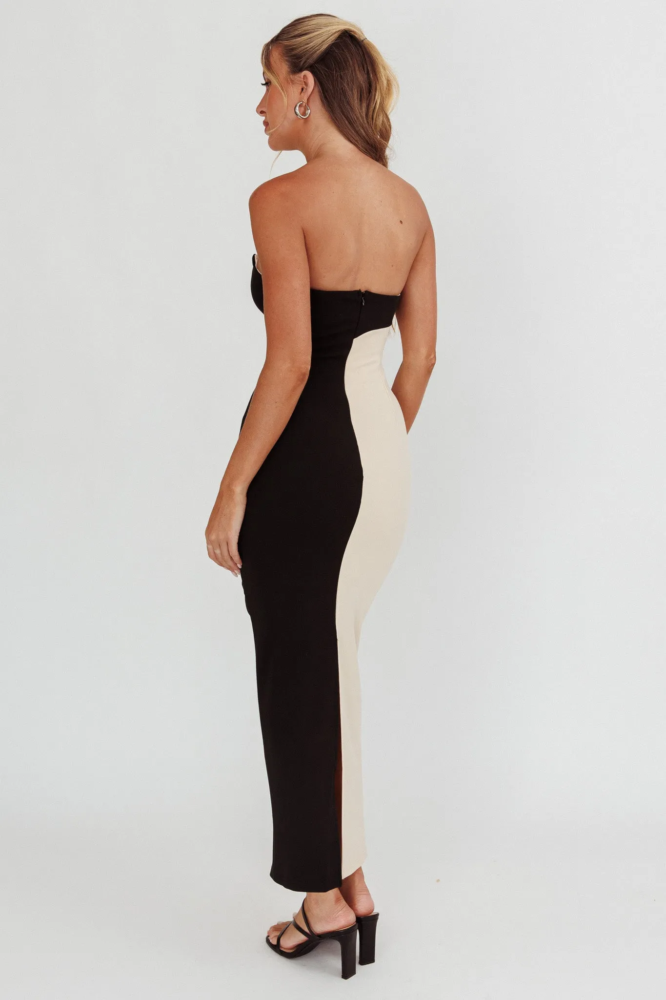 Regent Strapless Maxi Dress Black/Beige sold by Selfie Leslie product image thumbnail 2