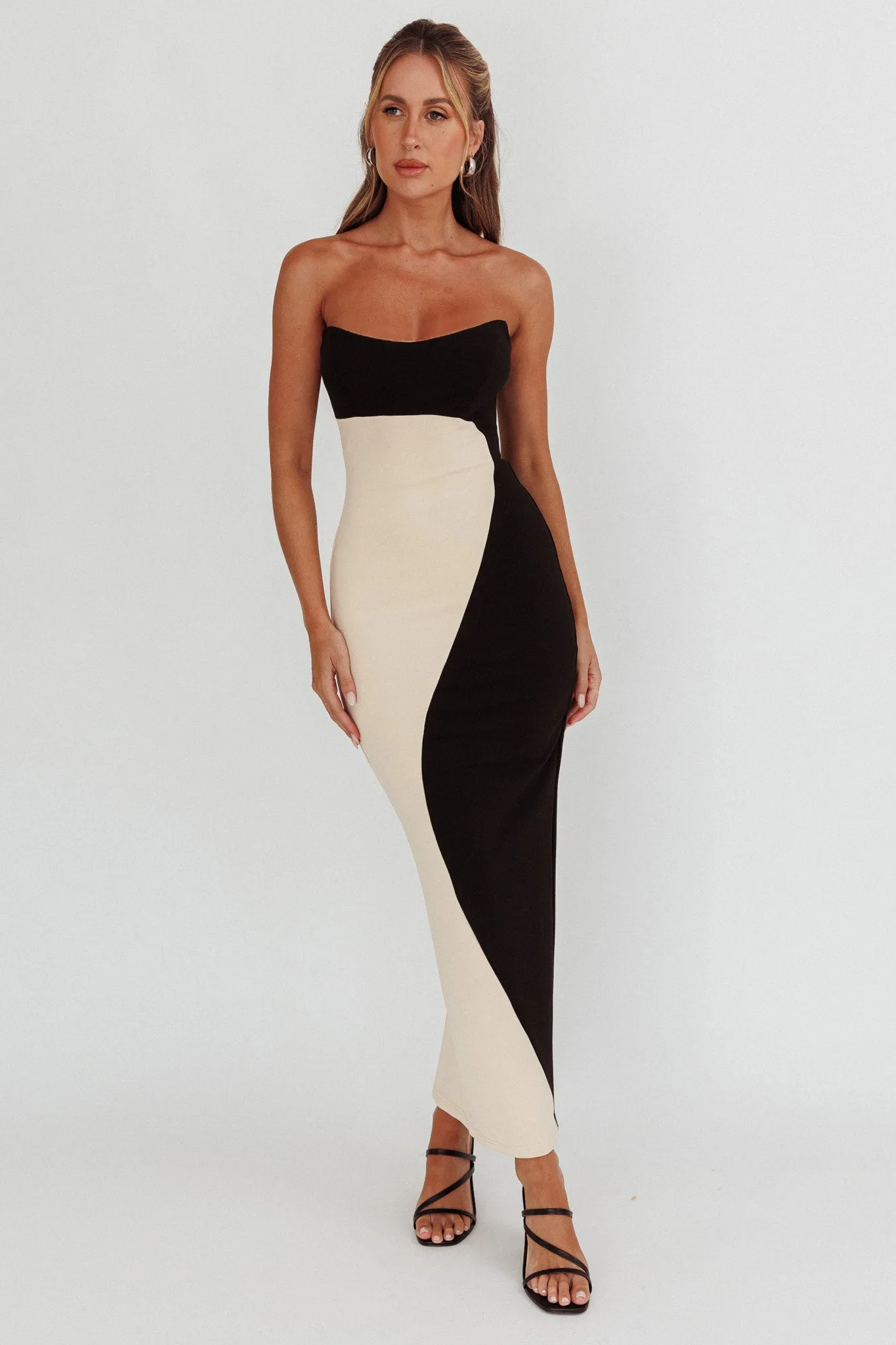 Regent Strapless Maxi Dress Black/Beige sold by Selfie Leslie product image thumbnail 5