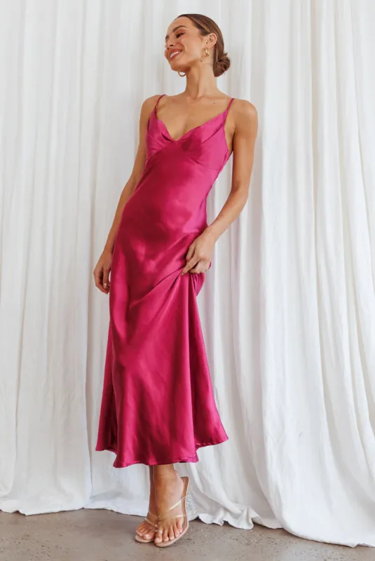 Infinity Pintuck Bust Midi Dress Fuchsia sold by Selfie Leslie