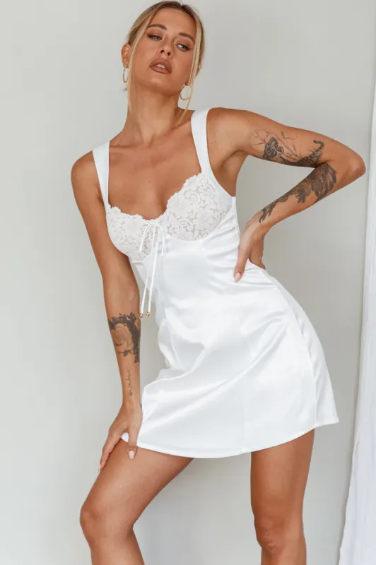 Ti Amo Lace Bust Mini Dress White sold by Selfie Leslie