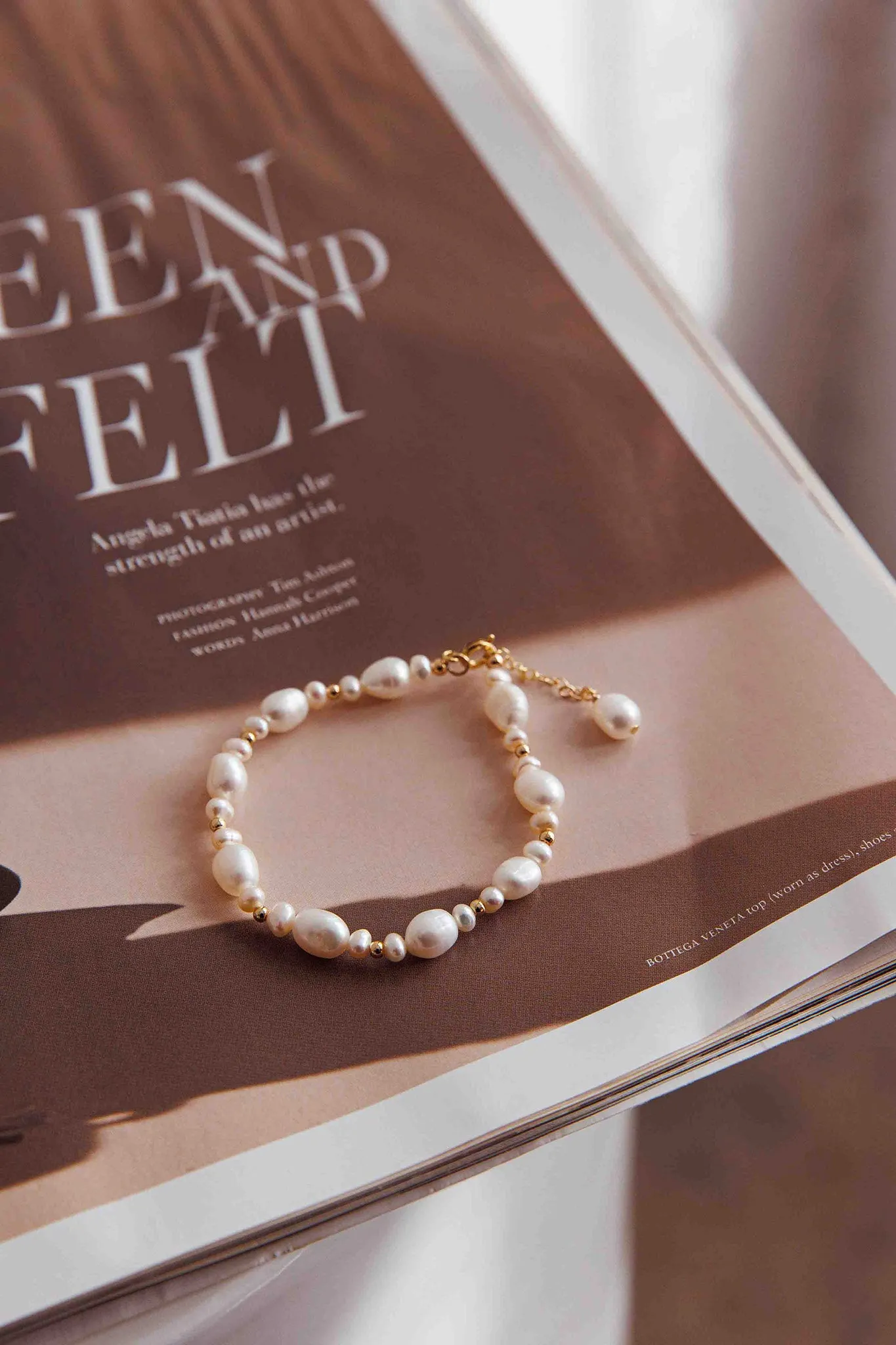 Chantel Baroque Pearl Bracelet Gold sold by Selfie Leslie product image thumbnail 4