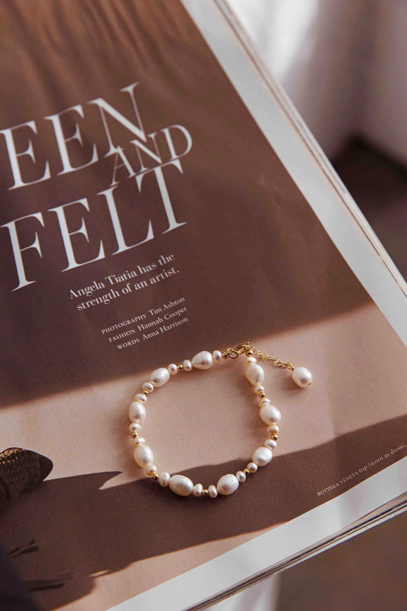 Chantel Baroque Pearl Bracelet Gold sold by Selfie Leslie product image thumbnail 2