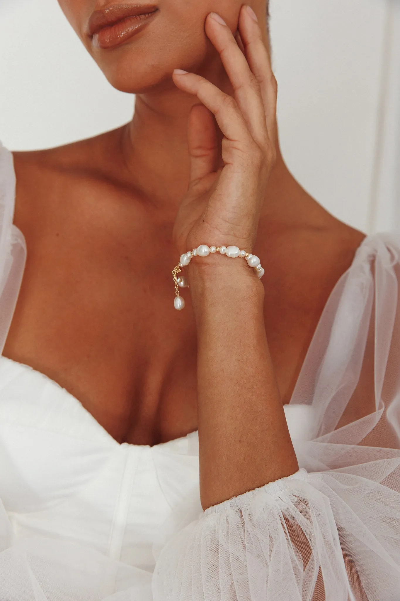 Chantel Baroque Pearl Bracelet Gold sold by Selfie Leslie product image thumbnail 5