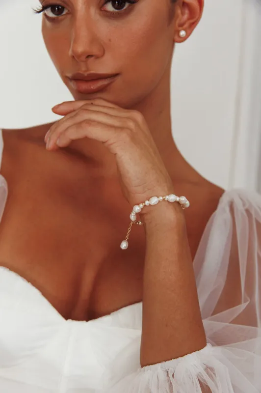 Chantel Baroque Pearl Bracelet Gold sold by Selfie Leslie