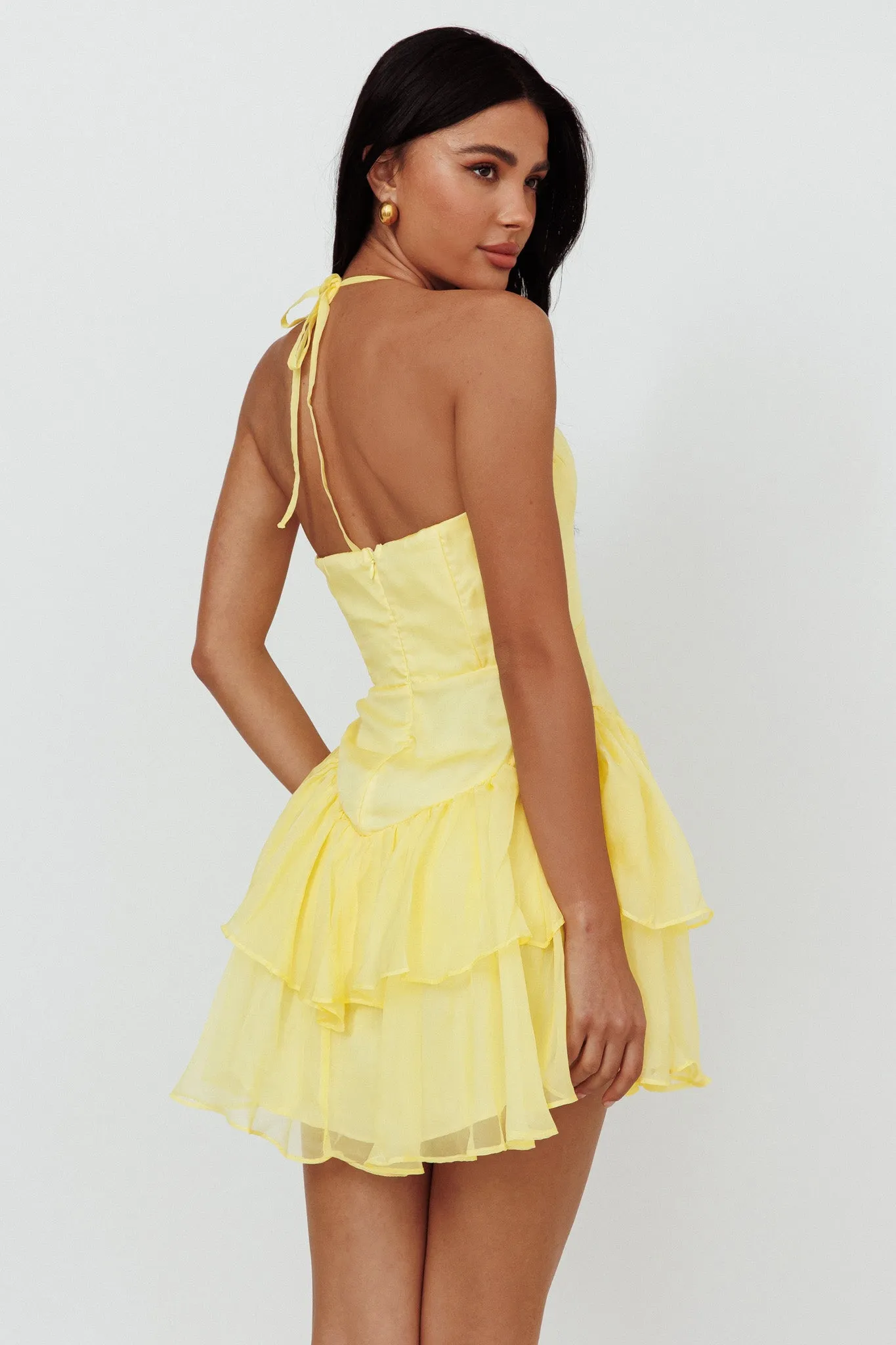 Tuscan Summer Flounce Mini Dress Lemon sold by Selfie Leslie product image thumbnail 2