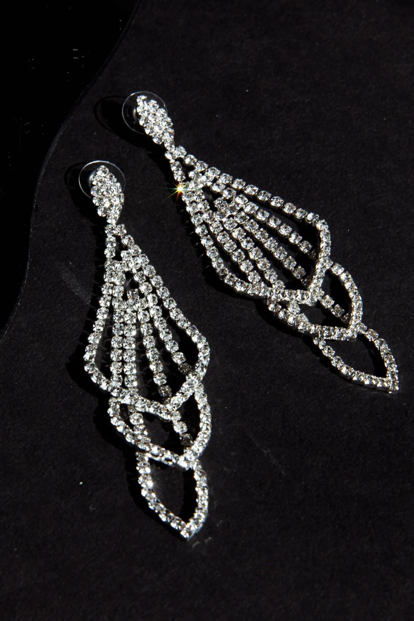 Evangelina Chandelier Earrings Silver sold by Selfie Leslie product image thumbnail 2