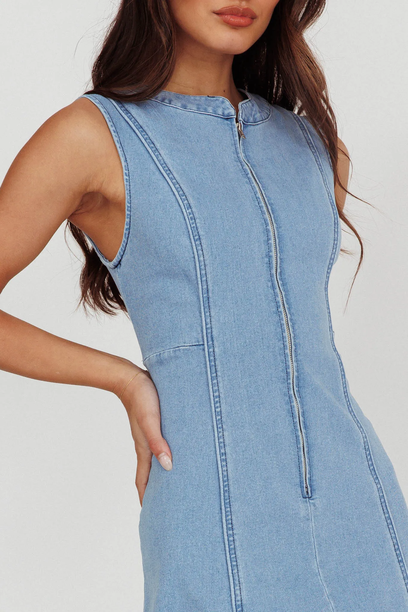 Passionate Flame Sleeveless A-line Midi Dress Denim Blue sold by Selfie Leslie product image thumbnail 4