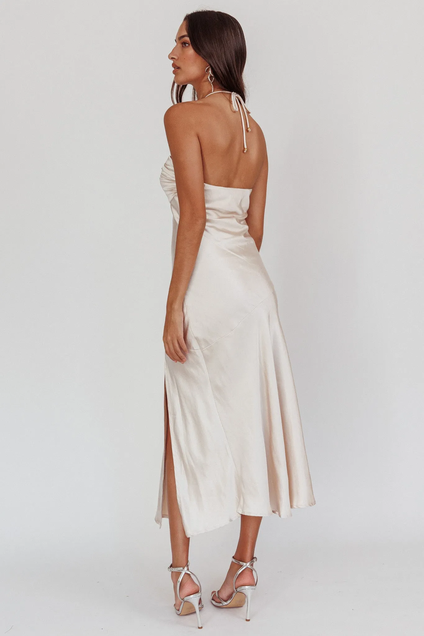 Kindred Spirit Strapless Gathered Bust Midi Dress Champagne sold by Selfie Leslie product image thumbnail 3