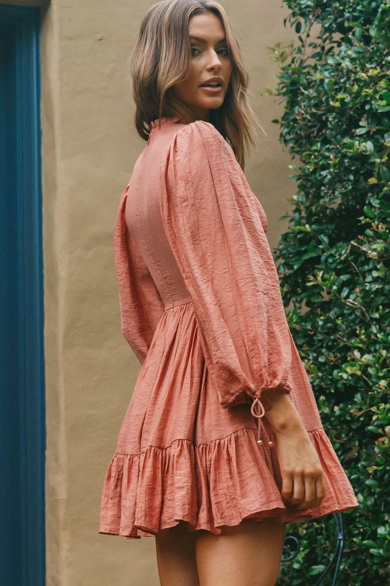 Secret Garden Long Sleeve Smocked Bodice Dress Rose sold by Selfie Leslie product image thumbnail 2