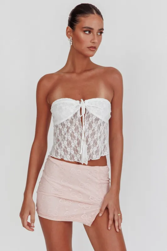 Weekday Strapless Lace Top White sold by Selfie Leslie