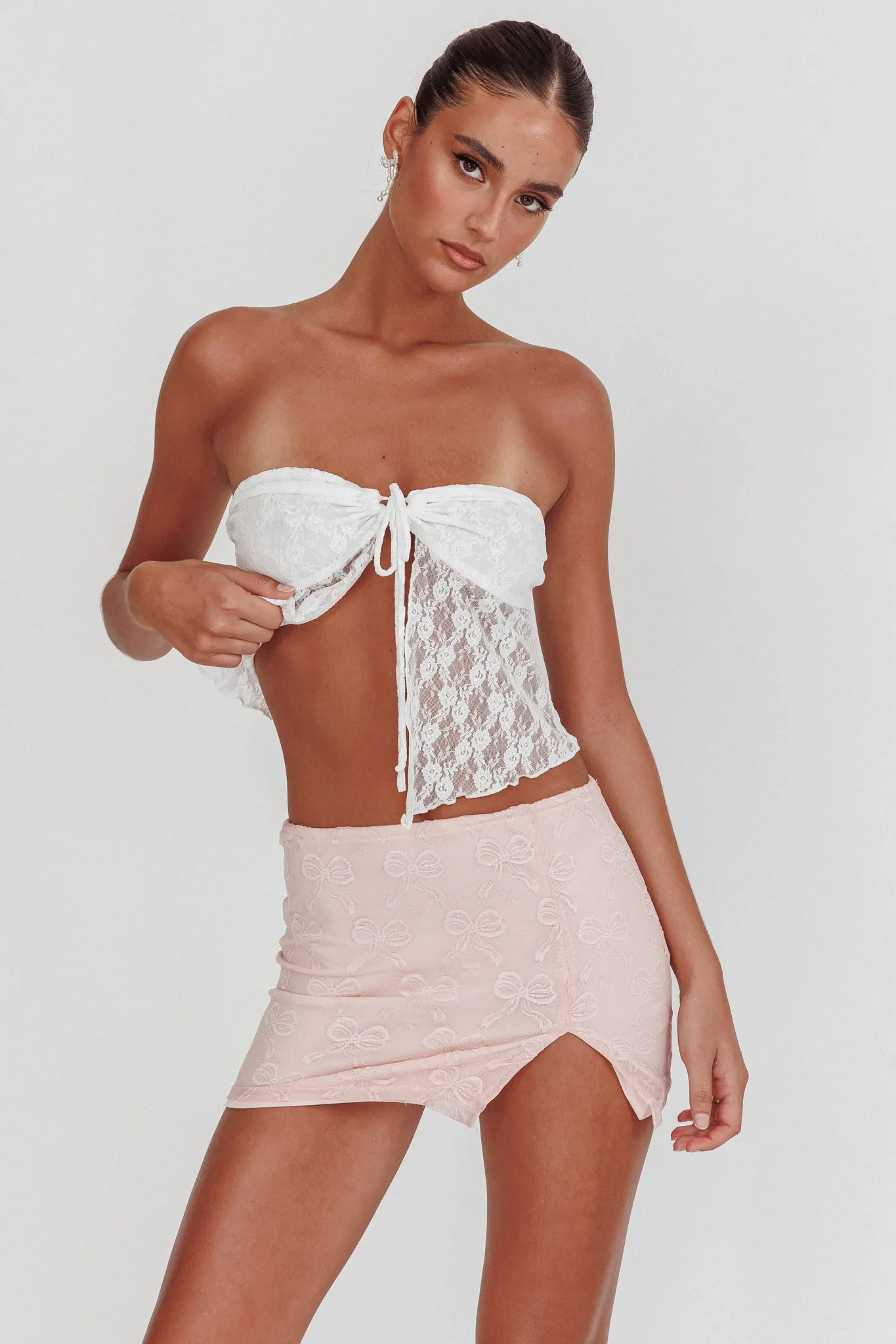 Weekday Strapless Lace Top White sold by Selfie Leslie product image thumbnail 2