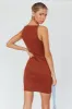 Chella Sleeveless Mini Dress Chocolate sold by Selfie Leslie