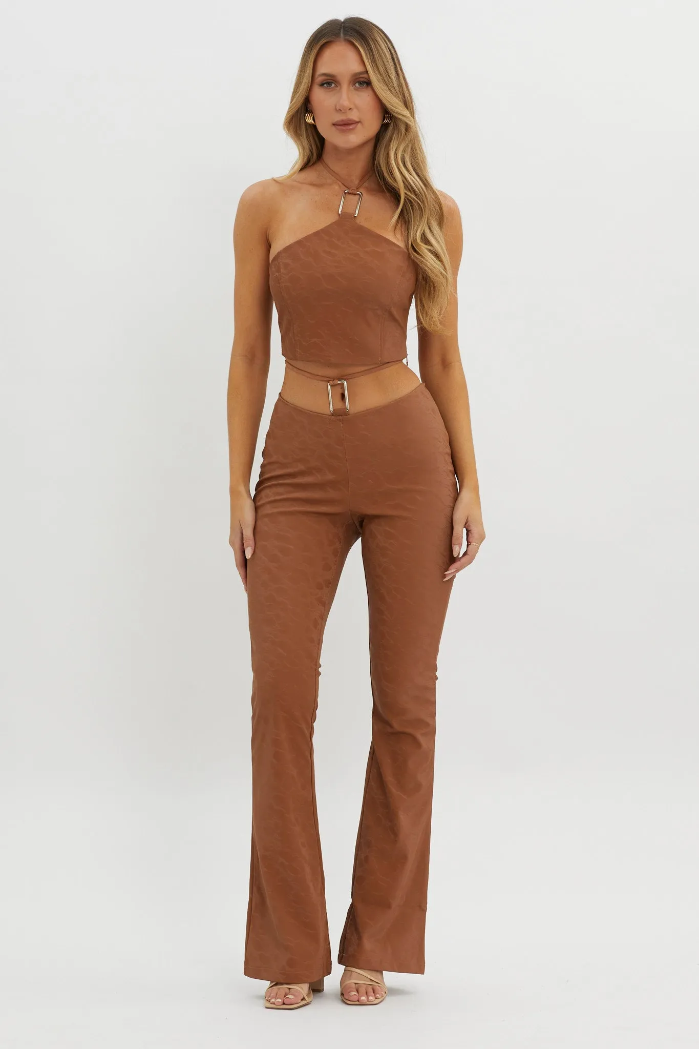 She's A Gemini Halter Crop Top Mud sold by Selfie Leslie product image thumbnail 4