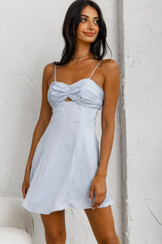 Aurelius Gathered Bust Cami Strap Mini Sundress Blue sold by Selfie Leslie