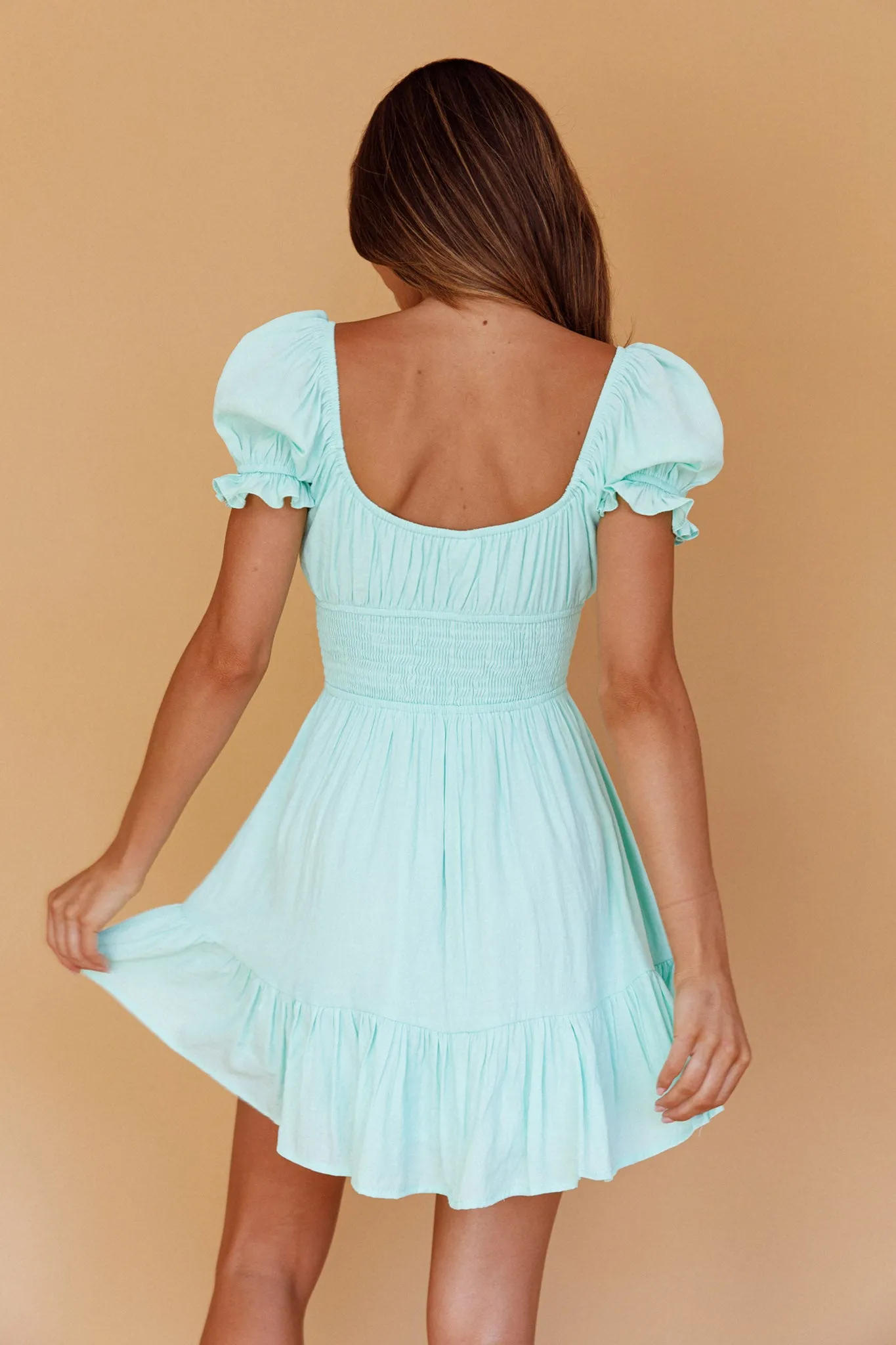 Amilie Shirred Waist Sundress Mint sold by Selfie Leslie product image thumbnail 2