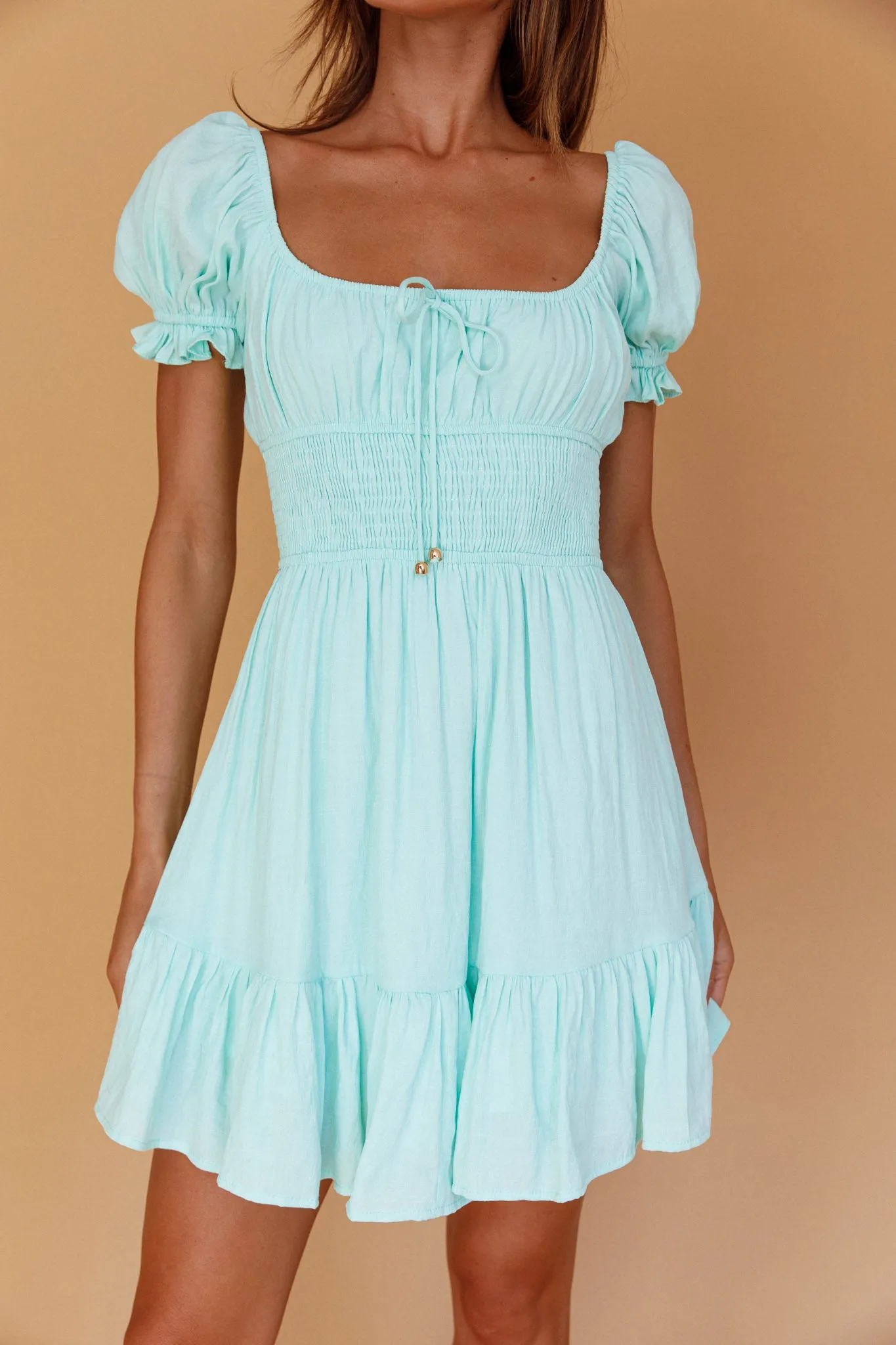 Amilie Shirred Waist Sundress Mint sold by Selfie Leslie product image thumbnail 4
