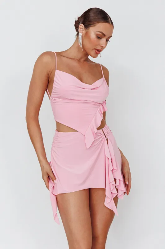 Such A Tease Split Mini Skirt Pink sold by Selfie Leslie
