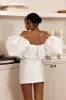 Dream Time Puffed Neckline Mini Dress Off White sold by Selfie Leslie