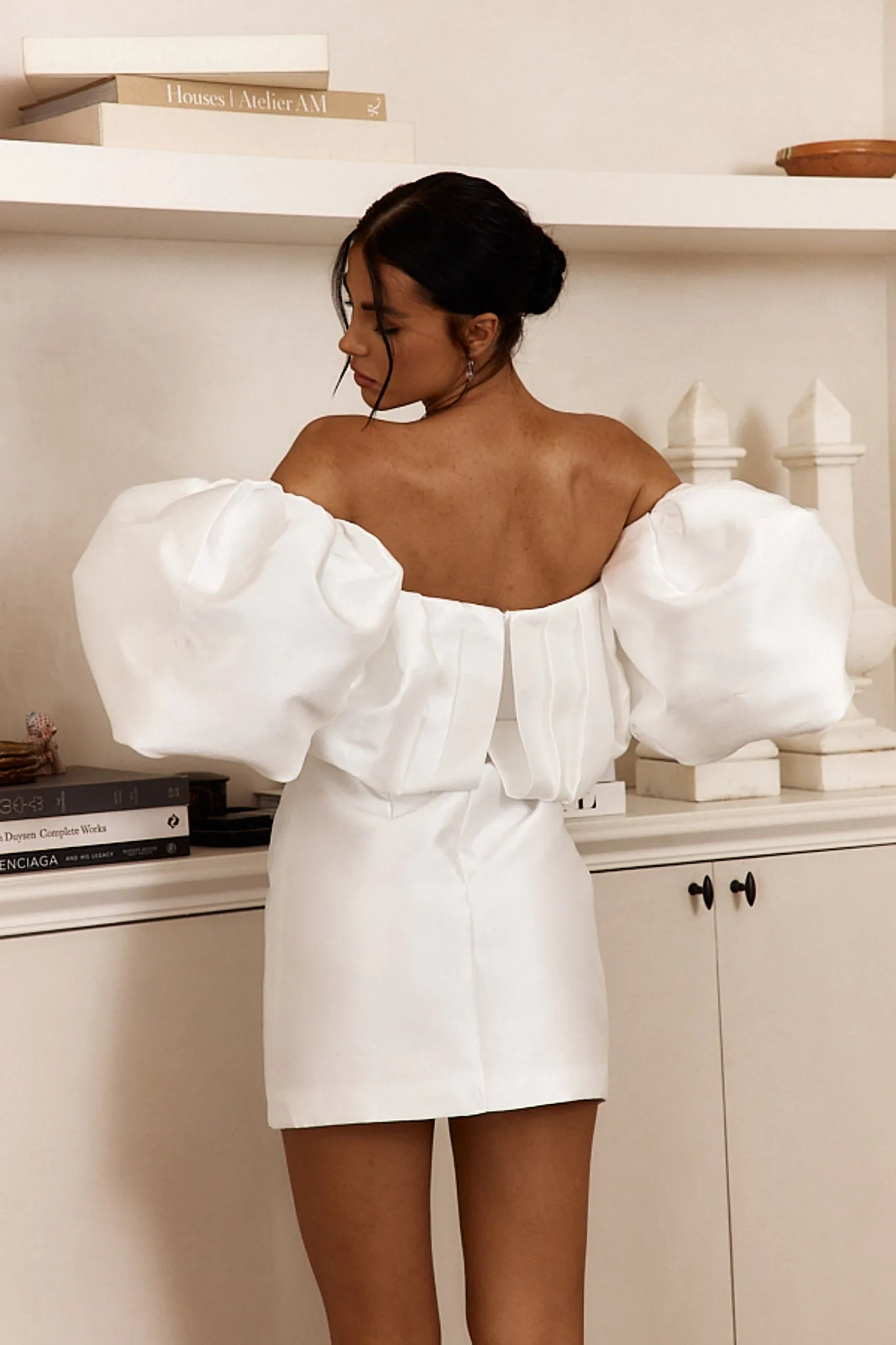 Dream Time Puffed Neckline Mini Dress Off White sold by Selfie Leslie product image thumbnail 2