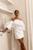 Dream Time Puffed Neckline Mini Dress Off White sold by Selfie Leslie