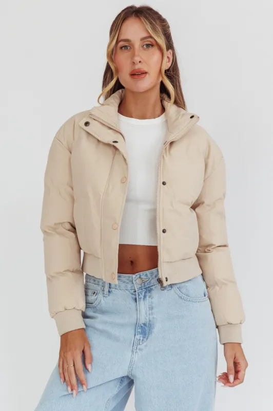 Infatuation Cropped Puffer Jacket White sold by Selfie Leslie