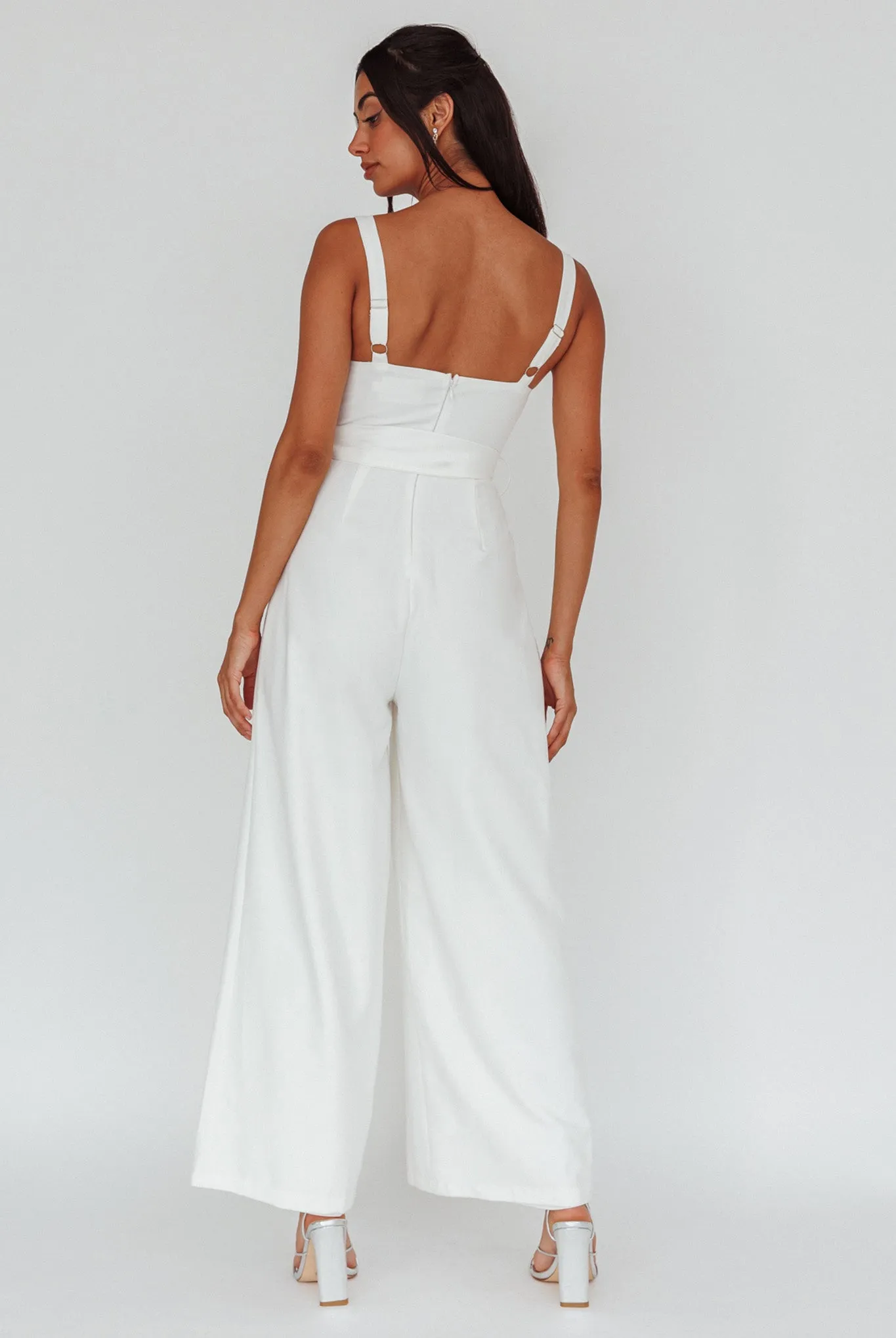 Colleen Waist Tie Jumpsuit White sold by Selfie Leslie product image thumbnail 2
