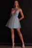 Floating By Plunging Neckline Mini Dress Sage sold by Selfie Leslie