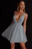Floating By Plunging Neckline Mini Dress Sage sold by Selfie Leslie