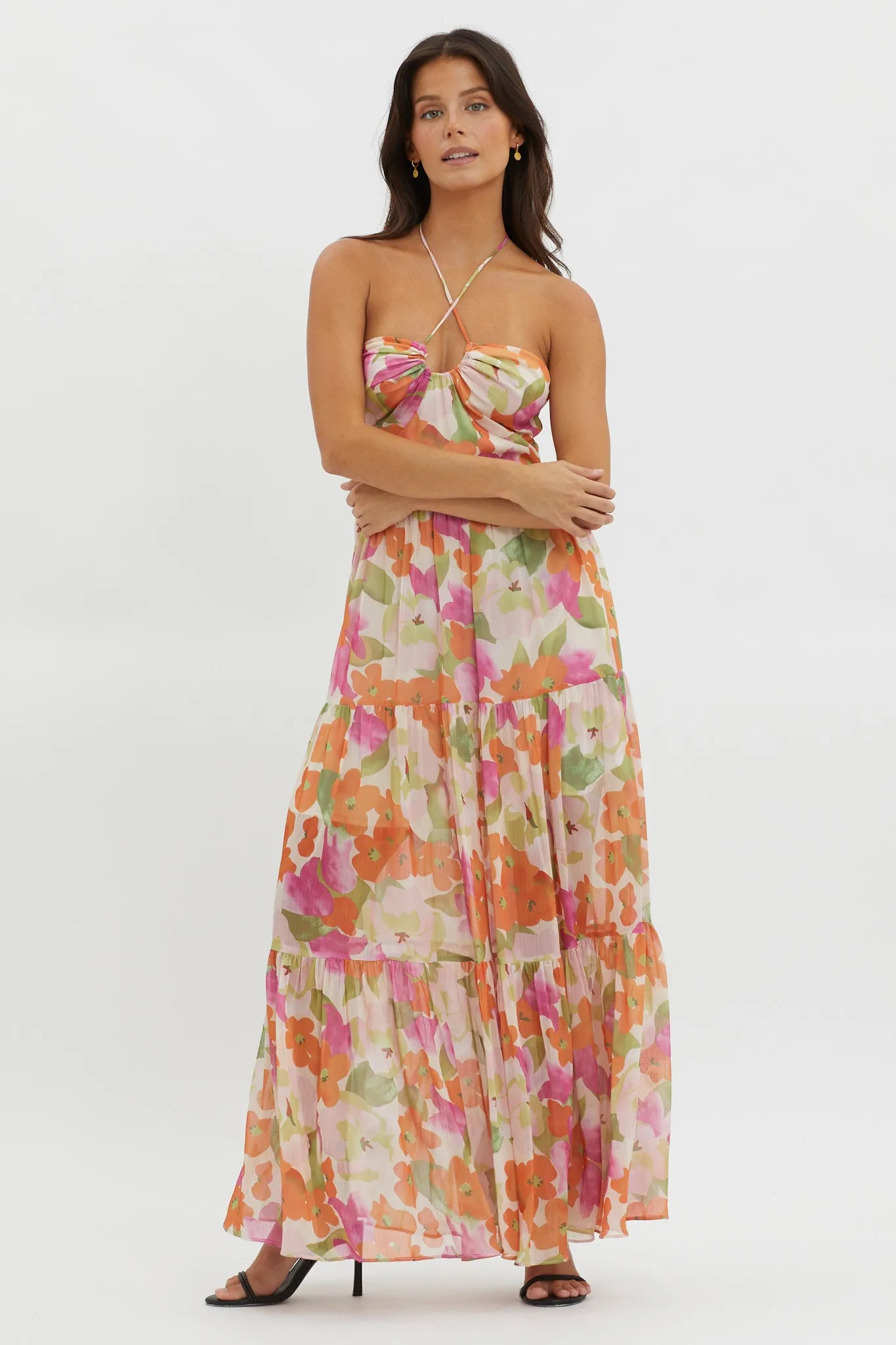 Main Attraction Halterneck Dress Print Pink sold by Selfie Leslie product image thumbnail 4