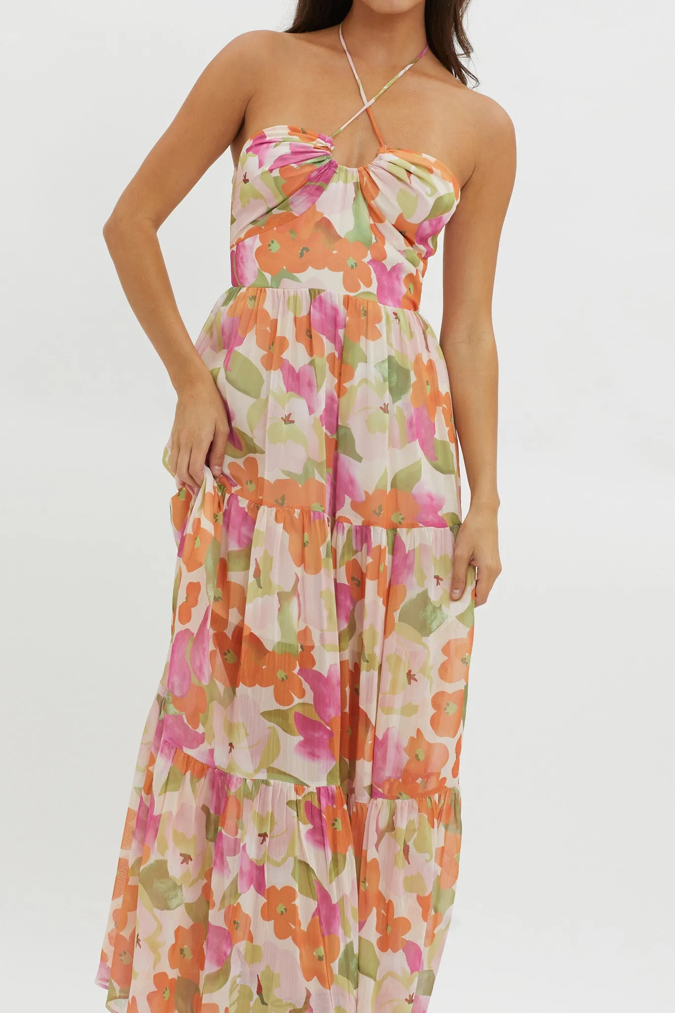 Main Attraction Halterneck Dress Print Pink sold by Selfie Leslie product image thumbnail 3