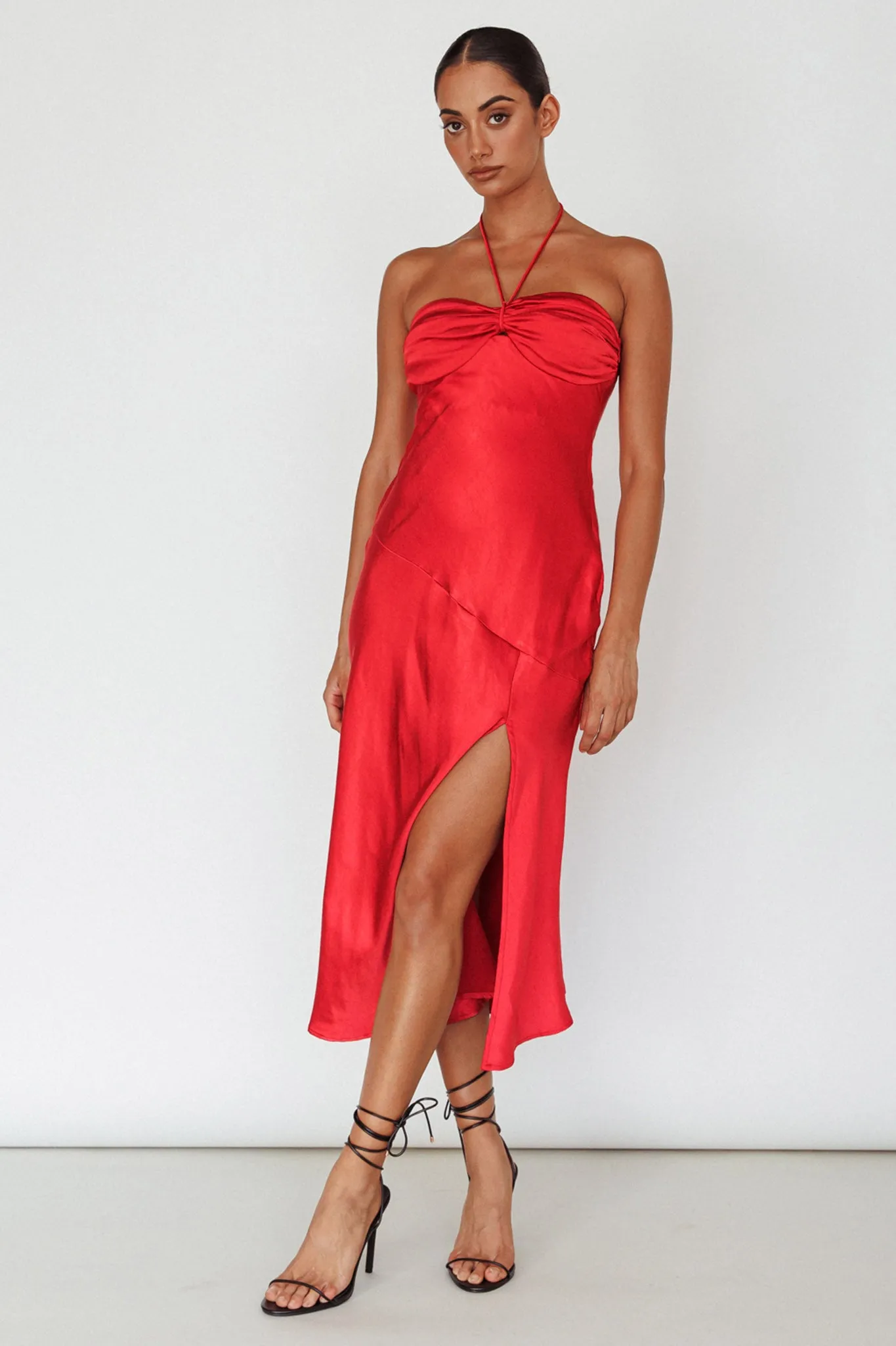 Kindred Spirit Strapless Gathered Bust Midi Dress Red sold by Selfie Leslie product image thumbnail 4