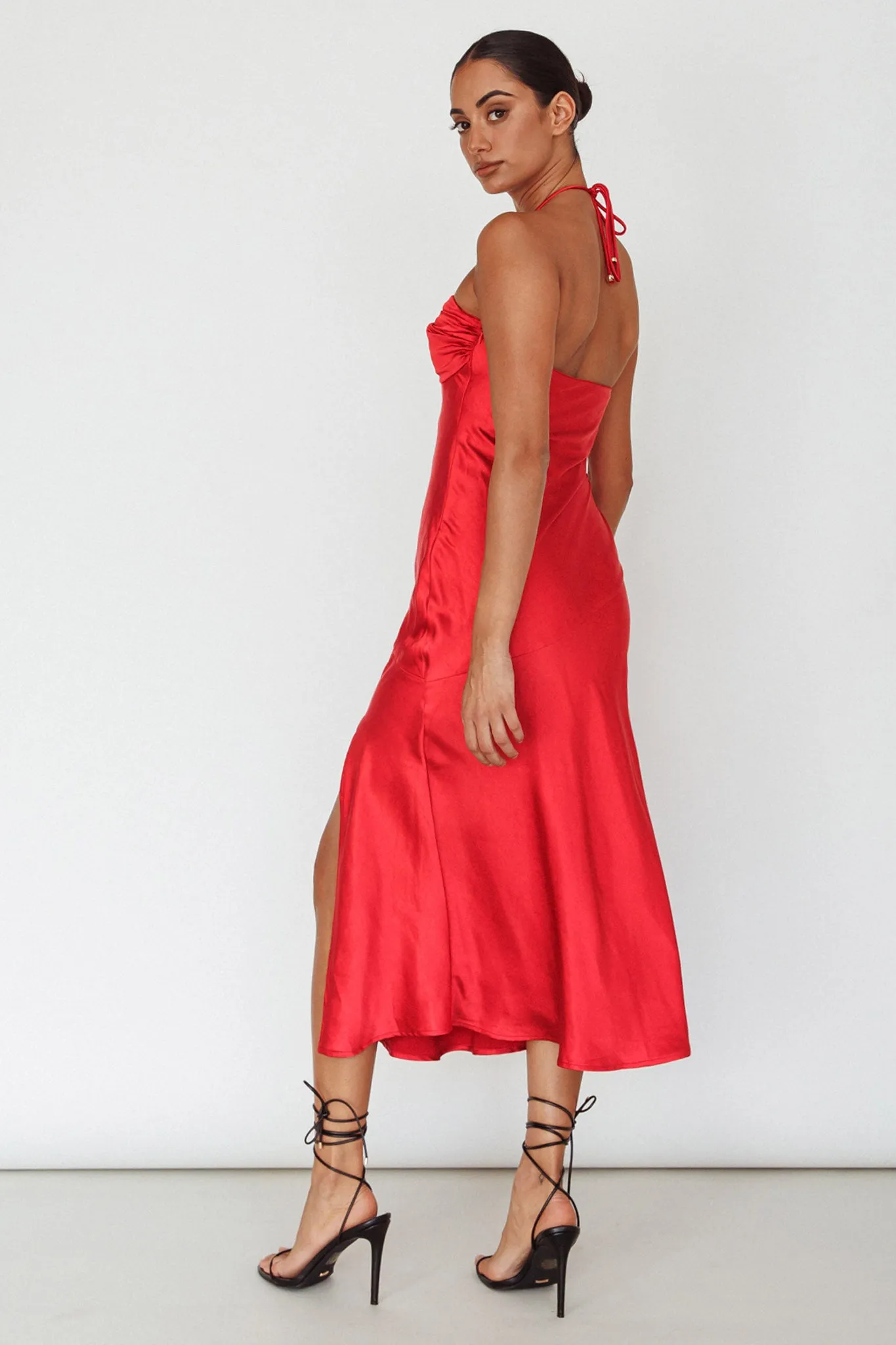Kindred Spirit Strapless Gathered Bust Midi Dress Red sold by Selfie Leslie product image thumbnail 5