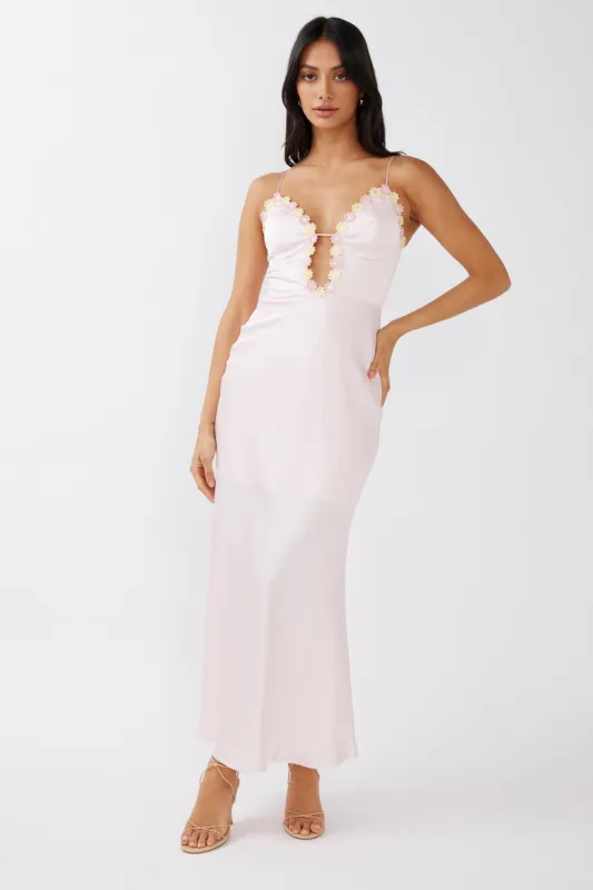 Honeysuckle Floral Neckline Midi Dress Pink sold by Selfie Leslie
