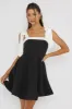 Jeanie Bow Shoulder Mini Dress Black sold by Selfie Leslie