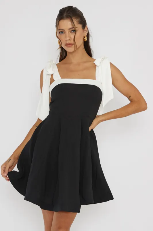 Jeanie Bow Shoulder Mini Dress Black sold by Selfie Leslie