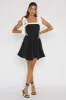 Jeanie Bow Shoulder Mini Dress Black sold by Selfie Leslie