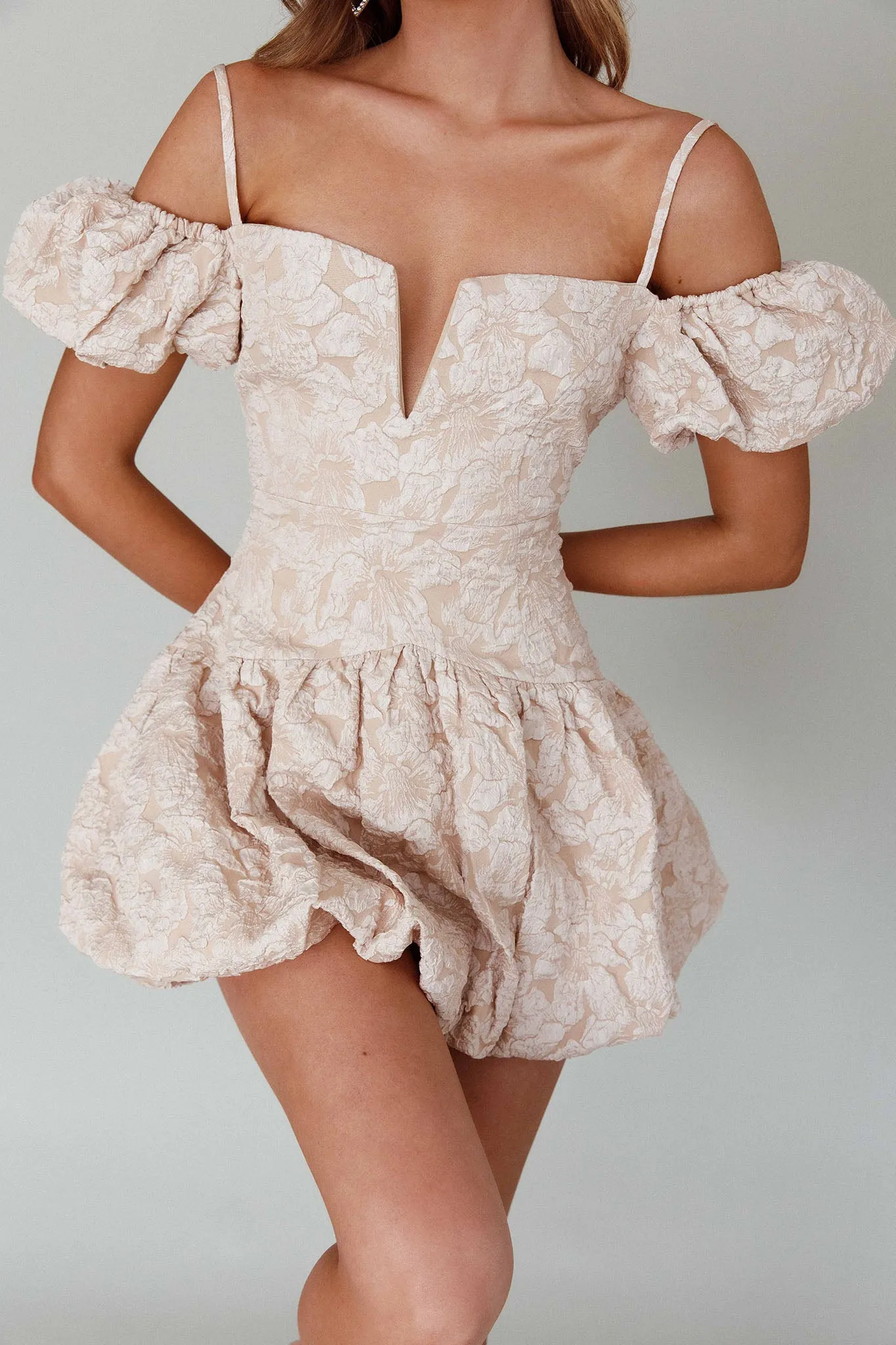 Mon Bebe Drop Waist Mini Dress Sand sold by Selfie Leslie product image thumbnail 4