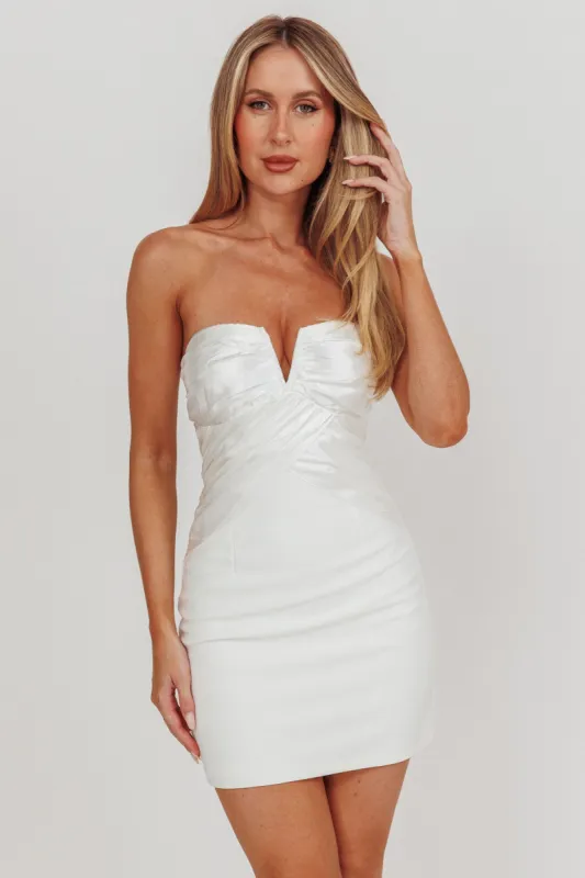 Ahri Strapless Bodycon Mini Dress Ivory sold by Selfie Leslie