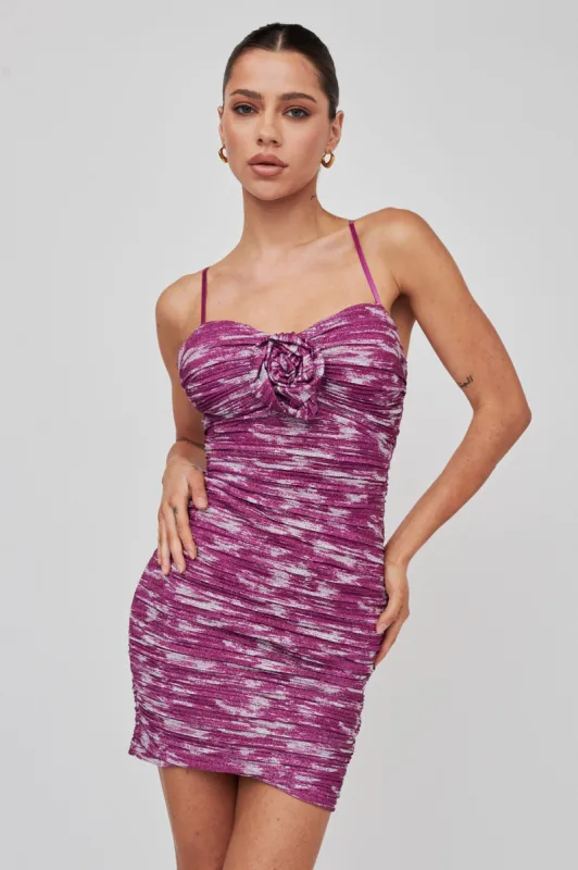 Margarita Rose Bust Mini Dress Sparkle Magenta sold by Selfie Leslie