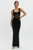 Oliana Sheer Waist Keyhole Maxi Dress Black sold by Selfie Leslie