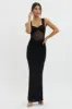 Oliana Sheer Waist Keyhole Maxi Dress Black sold by Selfie Leslie