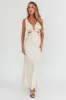 Harper Cut-Out Bow Back Maxi Dress Oyster sold by Selfie Leslie