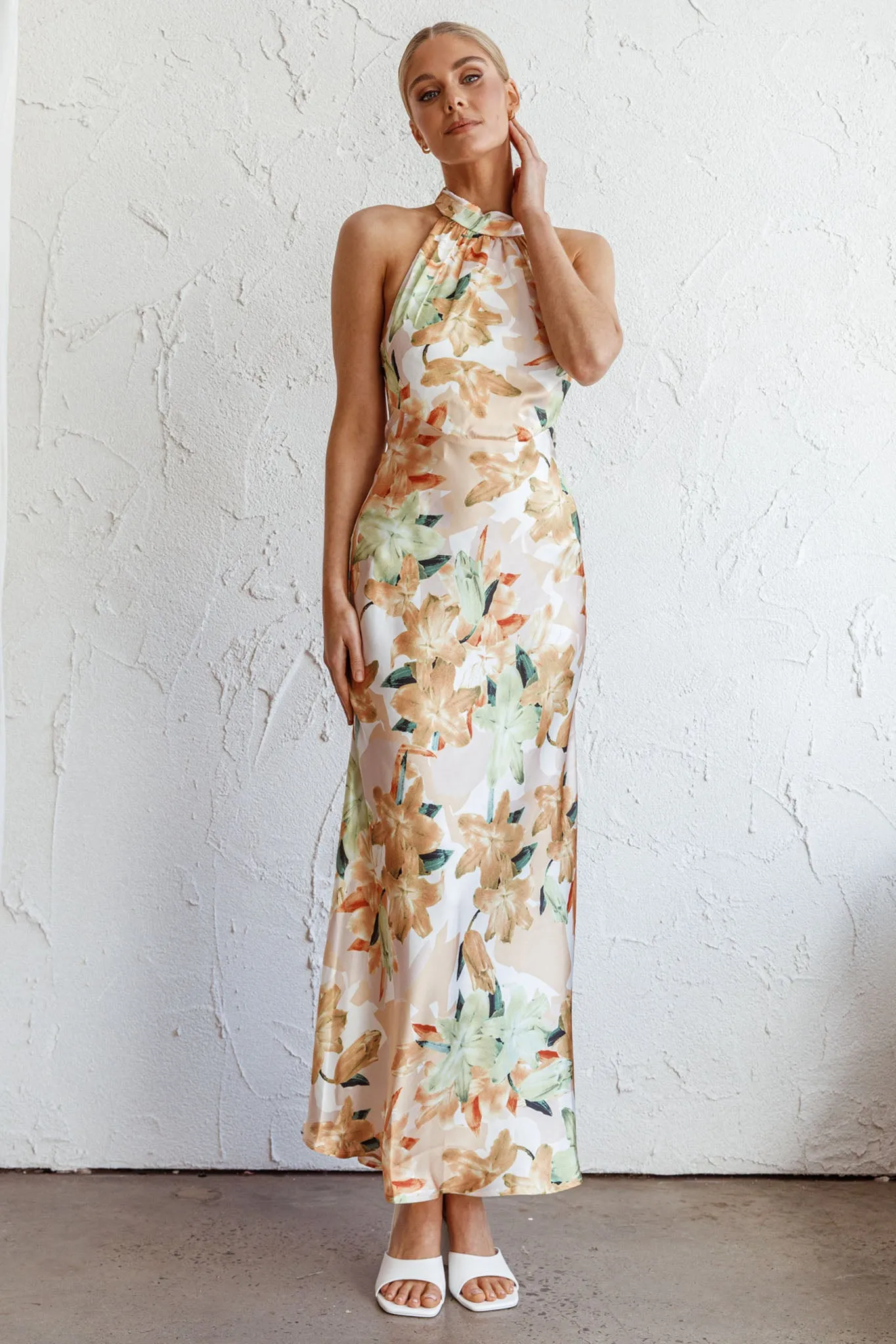 Shana Halterneck Maxi Dress Floral Yellow sold by Selfie Leslie product image thumbnail 5