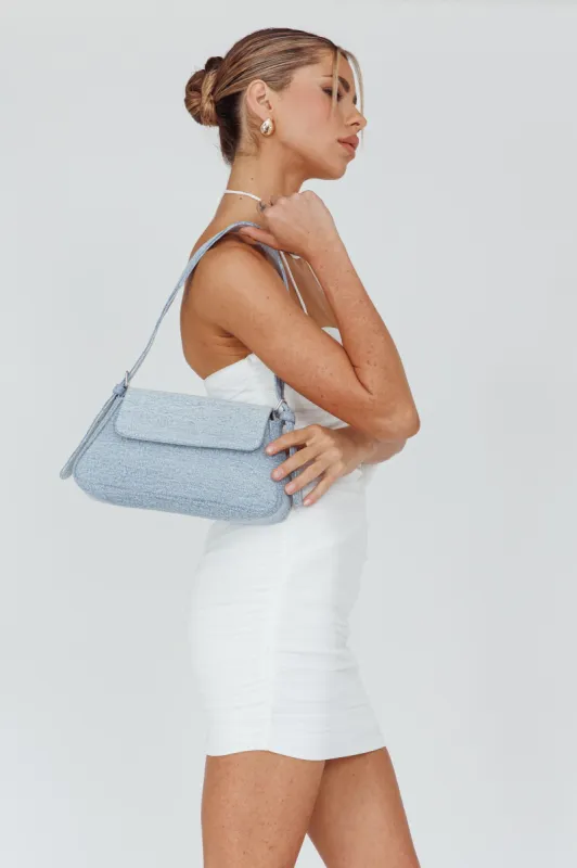 Claire Shoulder Bag With Flap Denim sold by Selfie Leslie