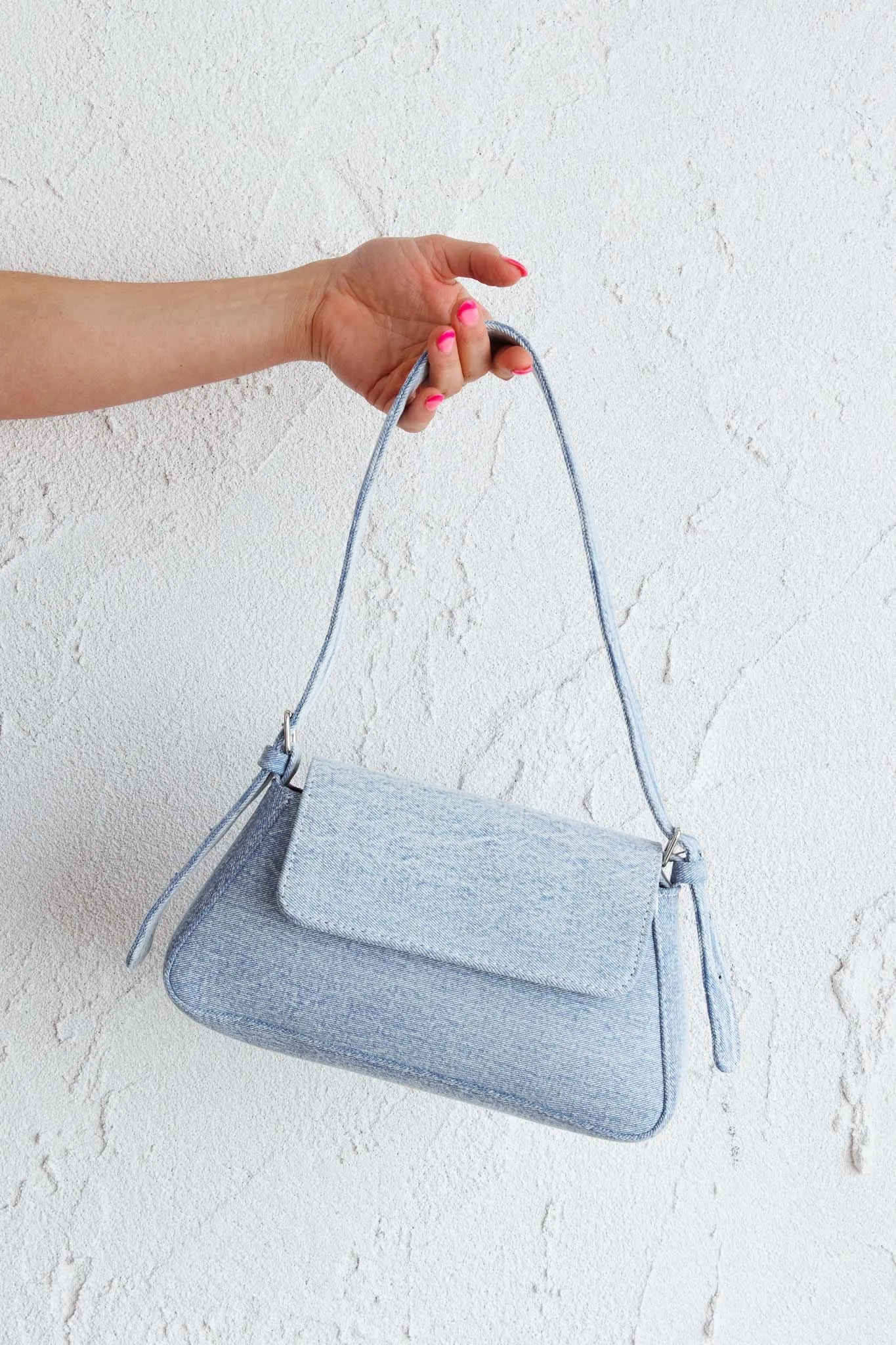Claire Shoulder Bag With Flap Denim sold by Selfie Leslie product image thumbnail 4