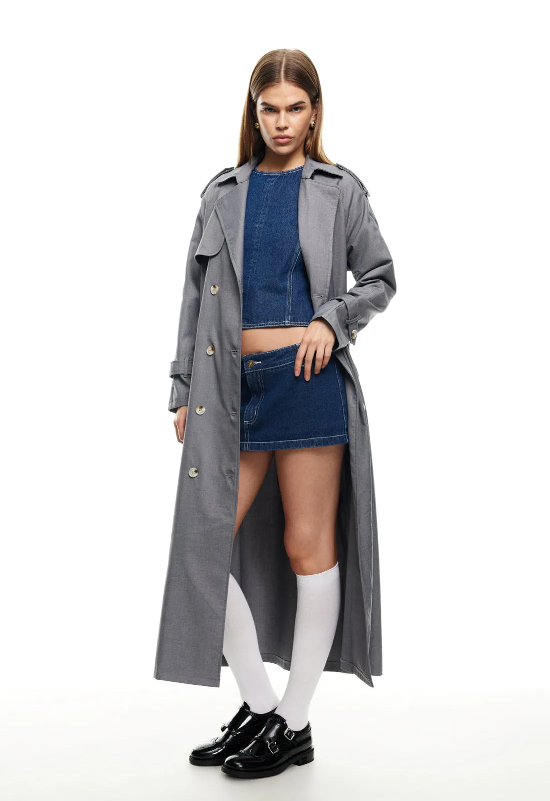 LIONESS Trencherous Coat Slate sold by Selfie Leslie product image thumbnail 5