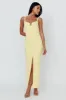 Love To Love Front Split Maxi Dress Lemon sold by Selfie Leslie